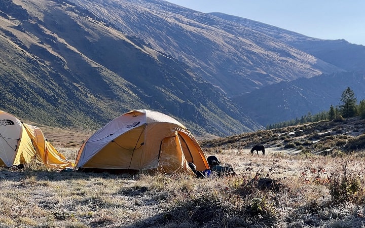 Camping spot during horse trekking