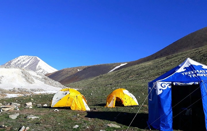 our tents during hiking tour in western Mongolia