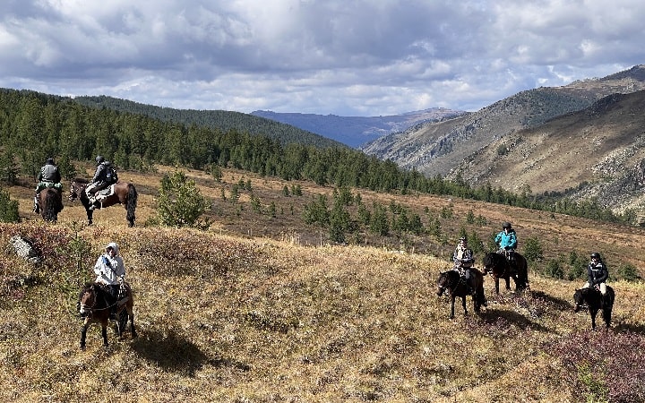 horse riding tour in the Altai mountains, western Mongolia