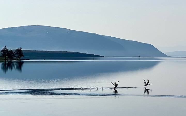 Khoton lake of Altai Tavan Bogd national park in western Mongolia