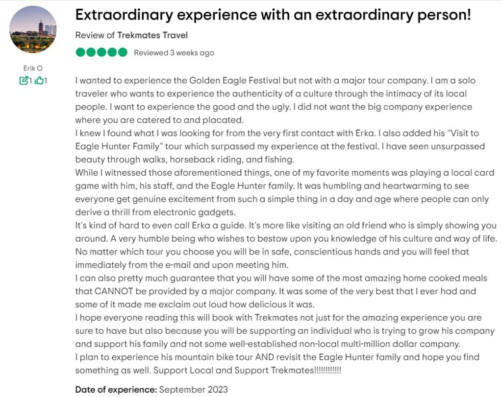 client review on Trekmates Travel