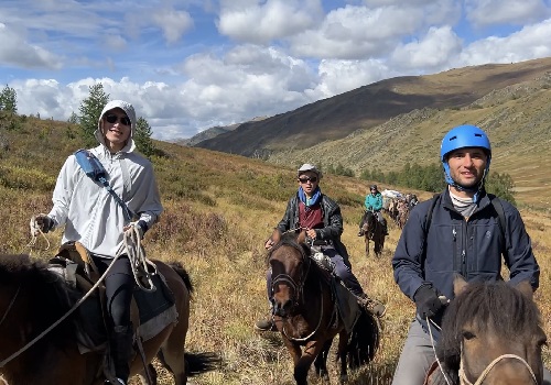 horseback riding in western Mongolia