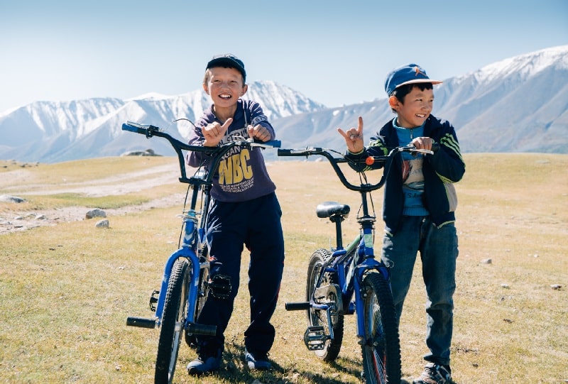 local kids with their bikes