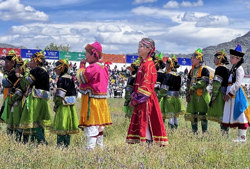 children for dance performance at Naadam opening ceremony