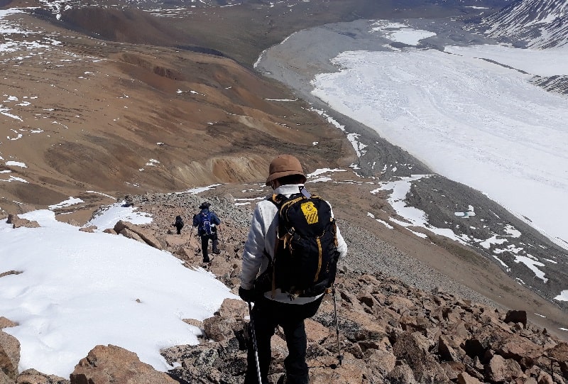 climbing down from Malchin mountain