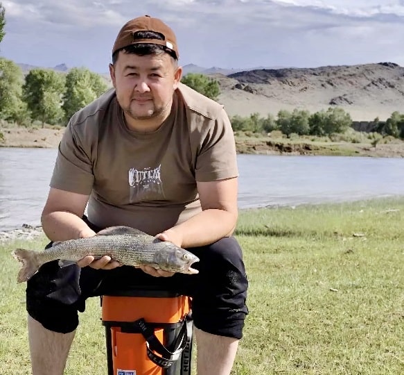 Arctic garyling caught in a river of the Altai, Western Mongolia