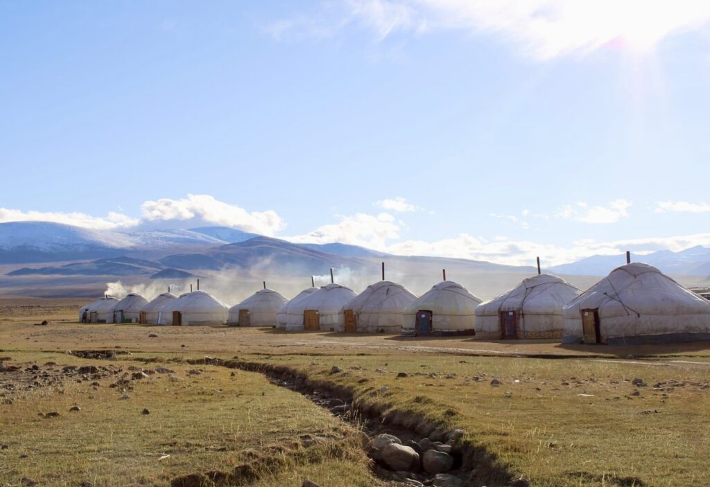 Kazakh herder yurts put up for the festival - Beautiful Places In Mongolia