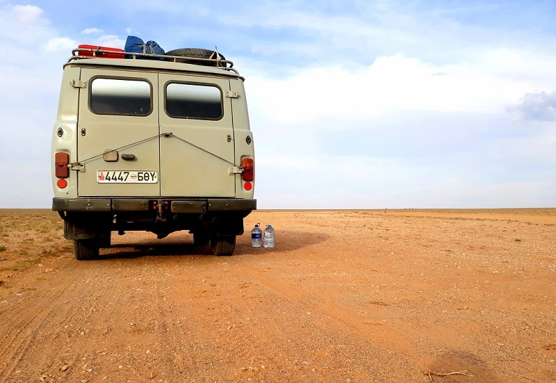 Russian van on our Gobi tour