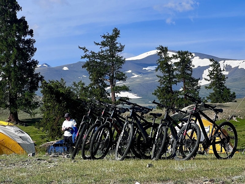 Bikes and tent