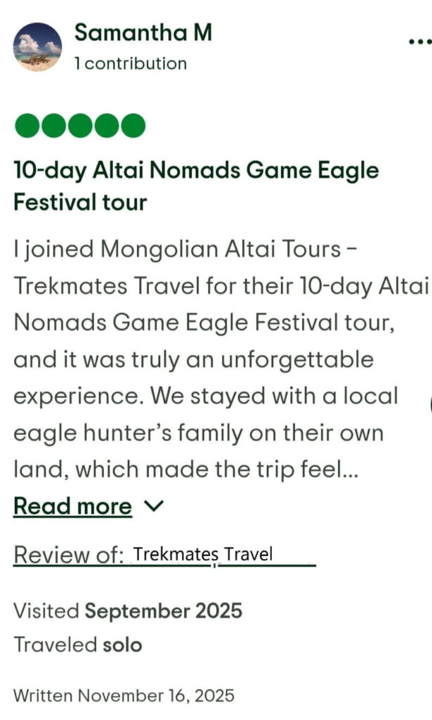 Client review on our Altai Nomad Games Eagle Festival tour